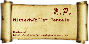 Mitterhöfer Pentele névjegykártya